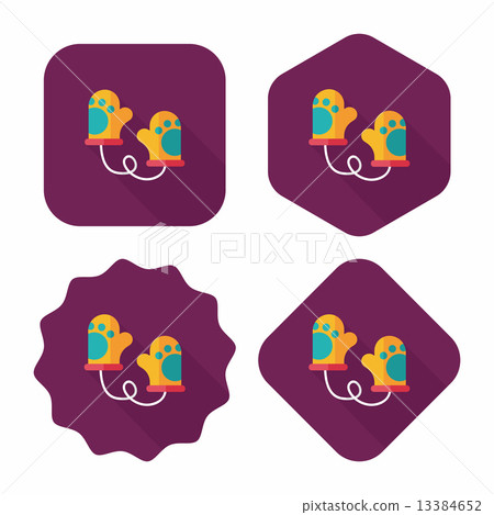 baby Gloves flat icon with long shadow,eps10 baby Gloves flat icon with long shadow,eps10 13384652