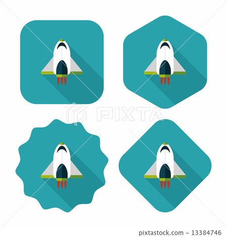 Spaceship flat icon with long shadow,eps10 Spaceship flat icon with long shadow,eps10 13384746