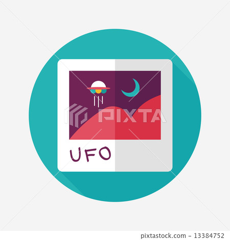 Space UFO photo flat icon with long shadow, eps10 Space UFO photo flat icon with long shadow, eps10 13384752