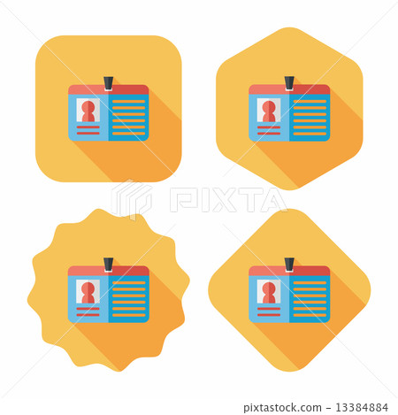Identification card flat icon with long shadow Identification card flat icon with long shadow 13384884