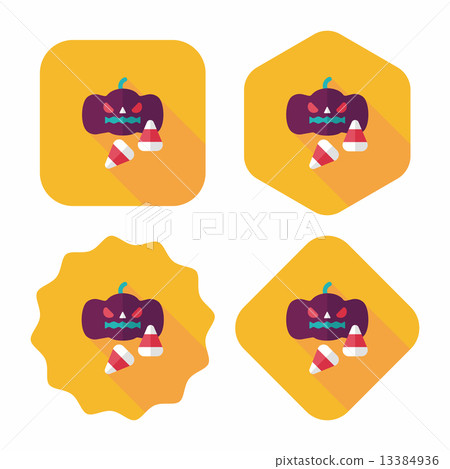 pumpkin flat icon with long shadow,eps10 13384936