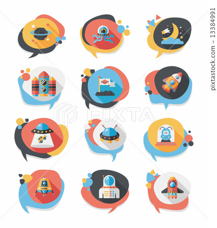 Space speech bubble flat design background set, eps10 13384991