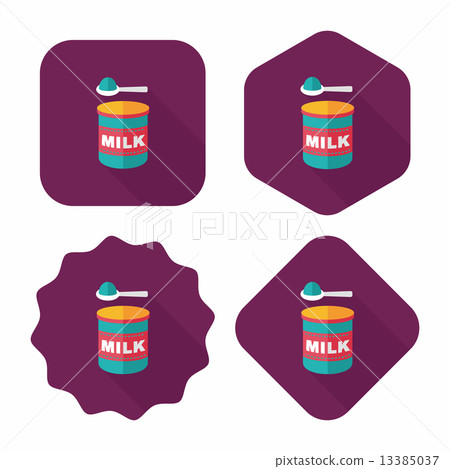 Powdered milk dairy food flat icon with long shadow,eps 10 13385037