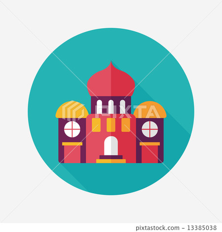 building palace flat icon with long shadow,eps10 13385038