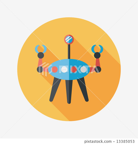 Space robot flat icon with long shadow,eps10 - Stock Illustration ...