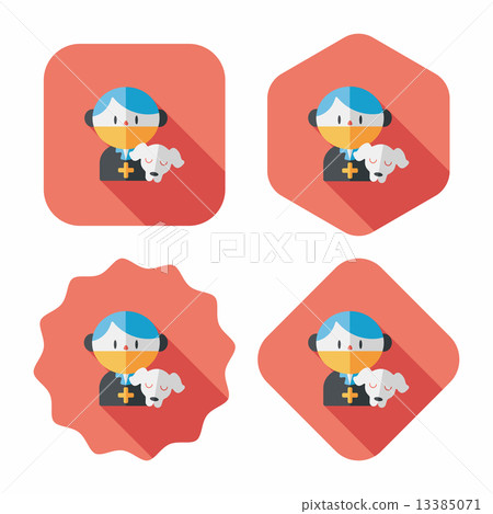 Pet vet and dog flat icon with long shadow,eps10 13385071