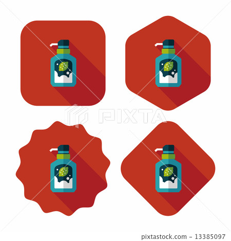 kitchenware dish soap flat icon with long shadow,eps10 kitchenware dish soap flat icon with long shadow,eps10 13385097