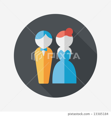 wedding couple flat icon with long shadow,eps10 - Stock Illustration ...