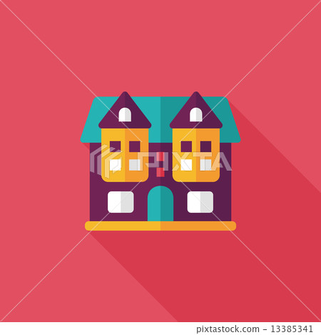 Building flat icon with long shadow,eps10 13385341