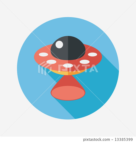 Space UFO flat icon with long shadow, eps10 13385399