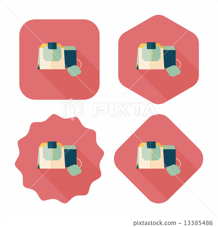 coffee bag flat icon with long shadow,eps10 13385486