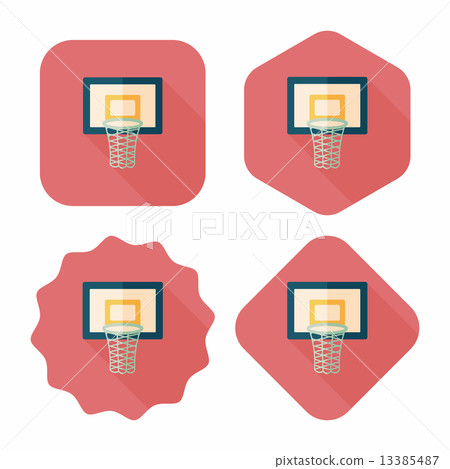 basketball flat icon with long shadow,eps10 13385487