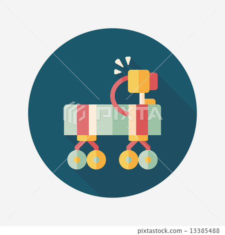 Space Rover flat icon with long shadow,eps10 13385488