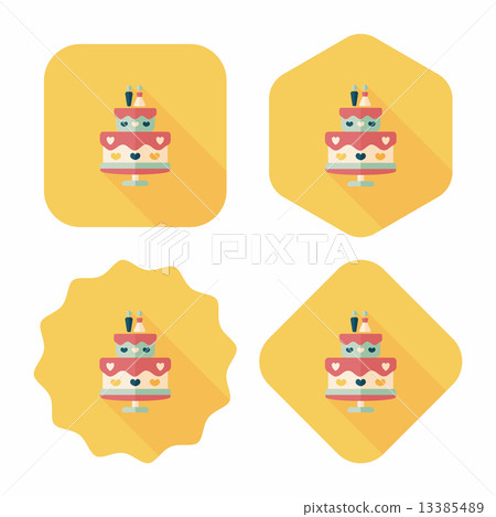 wedding cake flat icon with long shadow,eps10 13385489