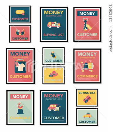 shopping poster banner flat design background set, eps10 shopping poster banner flat design background set, eps10 13385648