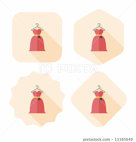 wedding dress flat icon with long shadow,eps10 wedding dress flat icon with long shadow,eps10 13385649