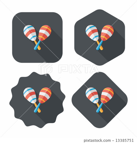 wooden rattle flat icon with long shadow,eps10 wooden rattle flat icon with long shadow,eps10 13385751