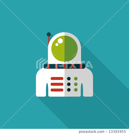 Space Astronaut flat icon with long shadow, eps10 13385955