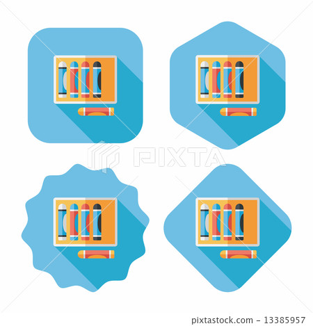 crayons flat icon with long shadow,eps10 crayons flat icon with long shadow,eps10 13385957
