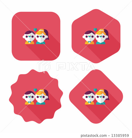 wedding couple flat icon with long shadow,eps10 wedding couple flat icon with long shadow,eps10 13385959