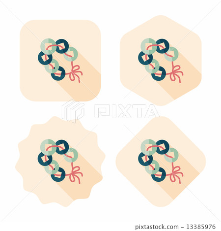 Chinese New Year flat icon with long shadow,eps10, Ancient coins Chinese New Year flat icon with long shadow,eps10, Ancient coins 13385976