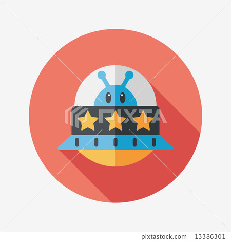 Space UFO flat icon with long shadow, eps10 Space UFO flat icon with long shadow, eps10 13386301