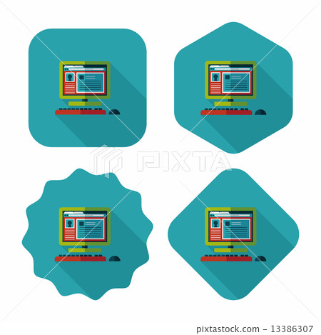 Computer flat icon with long shadow,eps10 Computer flat icon with long shadow,eps10 13386307