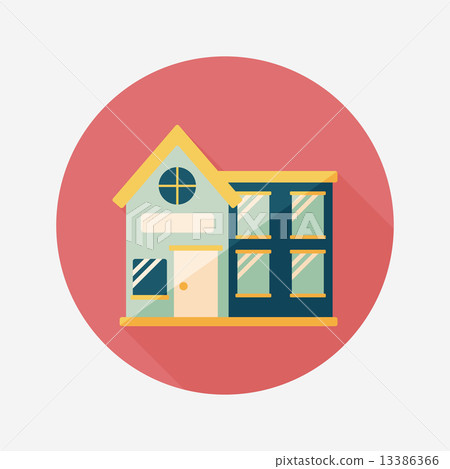 Building house flat icon with long shadow,eps10 - Stock Illustration ...