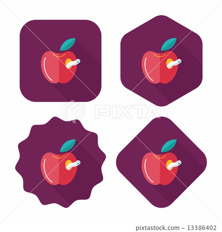 Apple flat icon with long shadow,eps10 Apple flat icon with long shadow,eps10 13386402