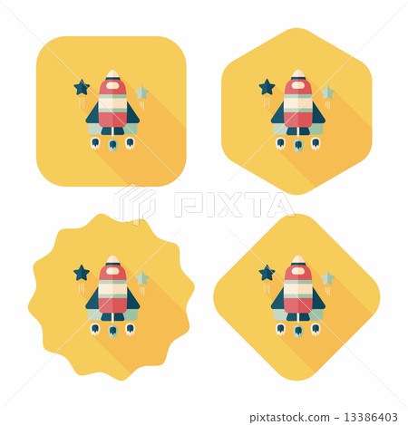 Space rocket flat icon with long shadow,eps10 13386403