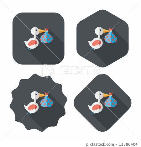 bird and baby flat icon with long shadow,eps10 bird and baby flat icon with long shadow,eps10 13386404
