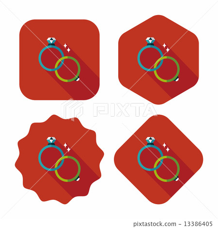 Propose couple diamond ring flat icon with long shadow,eps10 Propose couple diamond ring flat icon with long shadow,eps10 13386405