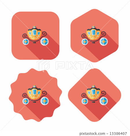 wedding carriage flat icon with long shadow,eps10 13386407