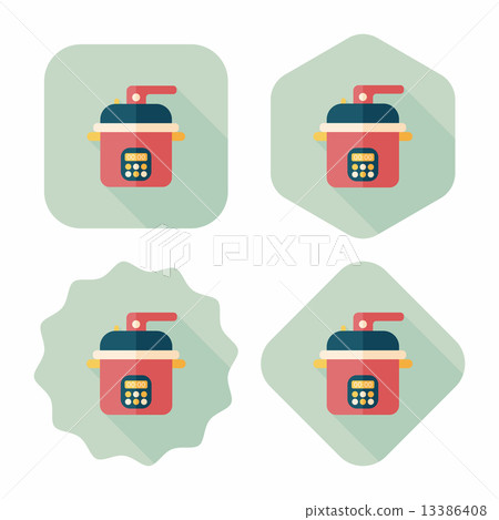 kitchenware rice cooker flat icon with long shadow,eps10 kitchenware rice cooker flat icon with long shadow,eps10 13386408