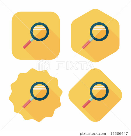 Magnifying Glass flat icon with long shadow 13386447