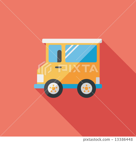 Transportation car flat icon with long shadow,eps10 13386448
