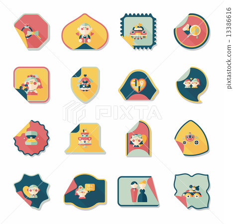 Wedding sticker flat design background set, eps10 Wedding sticker flat design background set, eps10 13386616