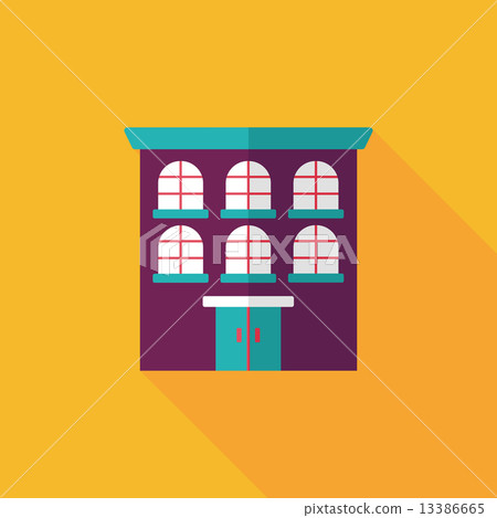 Building flat icon with long shadow,eps10 - Stock Illustration ...