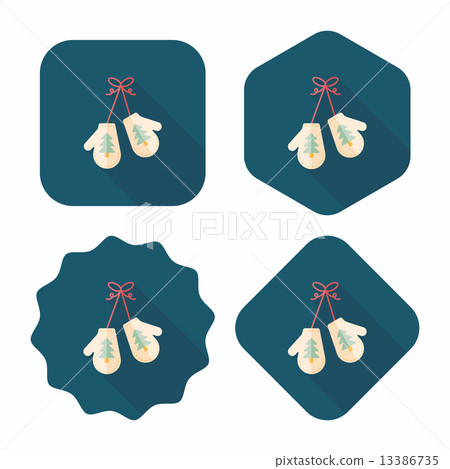 gloves flat icon with long shadow,eps10 13386735