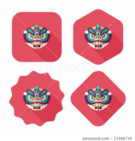 Chinese New Year flat icon with long shadow,eps10,The dragon and Chinese New Year flat icon with long shadow,eps10,The dragon and 13386739