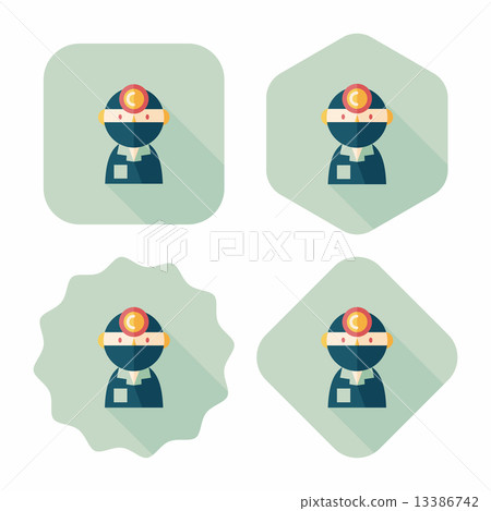 medical people with stethoscopes flat icon with long shadow medical people with stethoscopes flat icon with long shadow 13386742