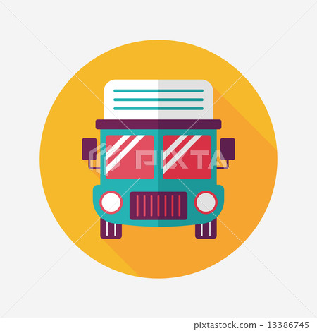 Transportation truck flat icon with long shadow,eps10 Transportation truck flat icon with long shadow,eps10 13386745