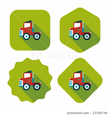 Transportation truck flat icon with long shadow,eps10 Transportation truck flat icon with long shadow,eps10 13386746