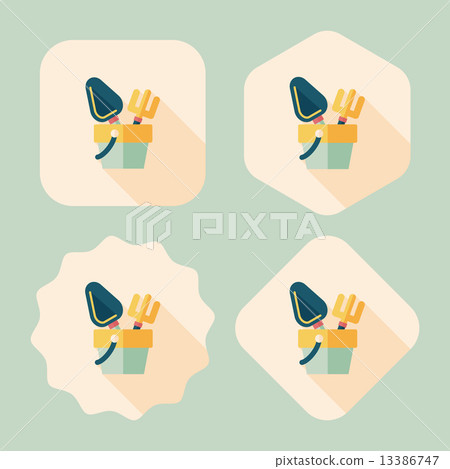 Shovel and bucket toys flat icon with long shadow,eps10 Shovel and bucket toys flat icon with long shadow,eps10 13386747