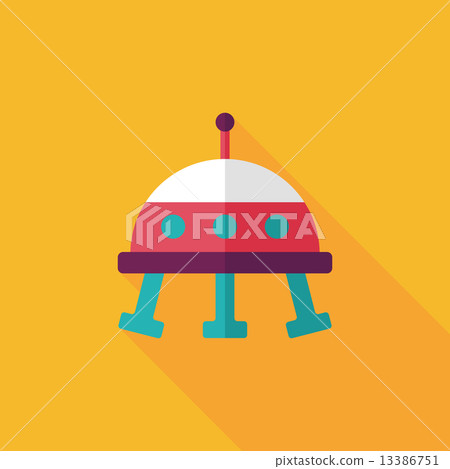 Space UFO flat icon with long shadow, eps10 Space UFO flat icon with long shadow, eps10 13386751