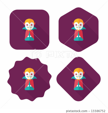 Vampire flat icon with long shadow, eps10 Vampire flat icon with long shadow, eps10 13386752