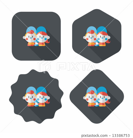Valentine's day couple flat icon with long shadow,eps10 Valentine's day couple flat icon with long shadow,eps10 13386753