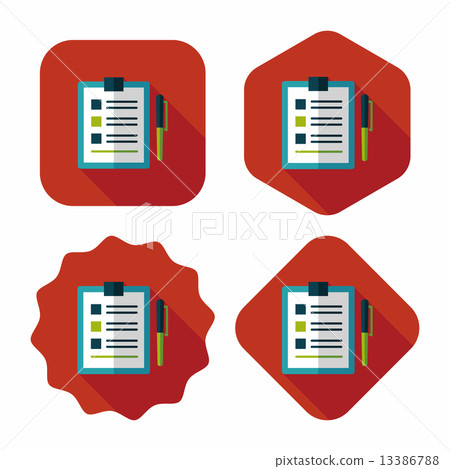 Clipboard flat icon with long shadow 13386788
