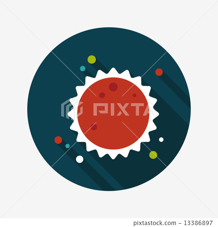 Space sun flat icon with long shadow,eps10 13386897