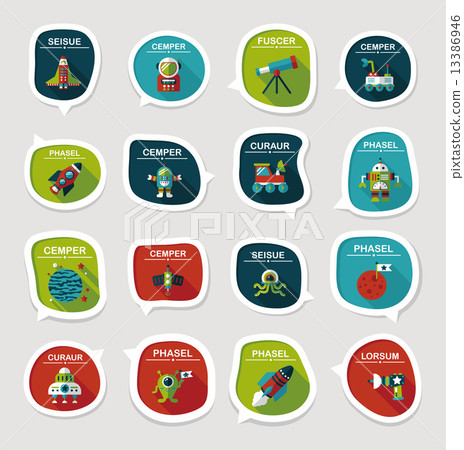 Space speech bubble flat design background set, eps10 13386946